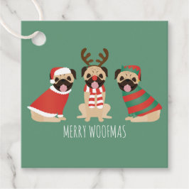 Etiquetas Para Recuerdos Merry Woofmas Pug Dogs