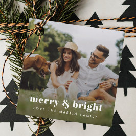 Etiquetas Para Recuerdos Merry y Bright | Elegante Navidad de fotos moderna
