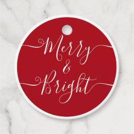 Etiquetas Para Recuerdos Merry Y Bright | Navidades rojos caligráficos mode