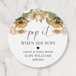 Etiquetas Para Recuerdos Mews Sunflower otoño otoño Baby Shower pop it