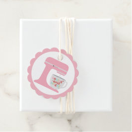 Etiquetas Para Recuerdos Mezclador rosa retro horneando a los Navidades bri