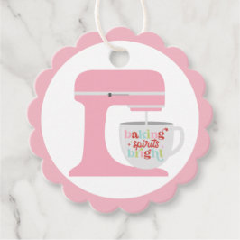 Etiquetas Para Recuerdos Mezclador rosa retro horneando a los Navidades bri