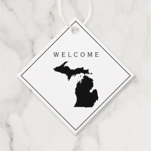 Etiquetas Para Recuerdos Michigan Welcome Bag Gift Tag para Boda Weekend