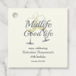 Etiquetas Para Recuerdos Midlife Good Life Elegant Wine Glass 50th Birthday