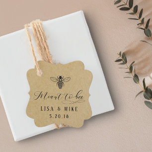 Etiquetas Para Recuerdos Miel de Boda Kraft Meant to Bee