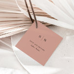 Etiquetas Para Recuerdos Minimal and Chic | Thank You Terracotta Wedding<br><div class="desc">These elegant,  modern wedding or bridal shower favor tags say "love and thanks",  and feature a simple terracotta and black text design that exudes minimalist style. Add your initials or monogram to make them completely your own.</div>
