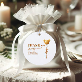 Etiquetas Para Recuerdos Minimal Gold Teddy Balloon Thank You 