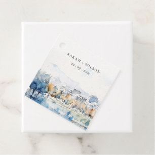 Etiquetas Para Recuerdos Minimal San José, Boda de acuarela de California