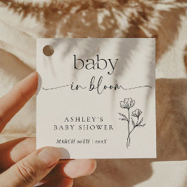 Etiquetas Para Recuerdos Minimal Wildflower Baby Shower Invitation
