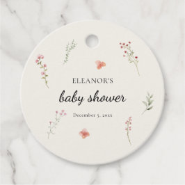 Etiquetas Para Recuerdos Minimal Wildflower Boho Baby Shower