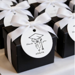 Etiquetas Para Recuerdos Minimalist Graduation Cap with Bow Custom