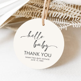 Etiquetas Para Recuerdos Minimalist Hello Baby Baby Shower