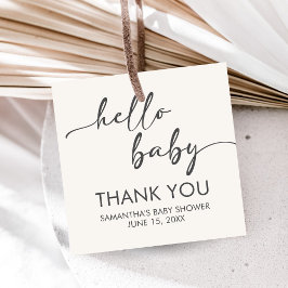 Etiquetas Para Recuerdos Minimalist Hello Baby Baby Shower