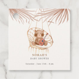 Etiquetas Para Recuerdos Minimalista Boho Teddy Bear Baby Shower