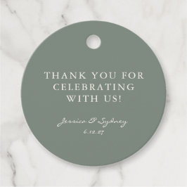 Etiquetas Para Recuerdos Minimalista Dark Sage Green Script Personalizado G