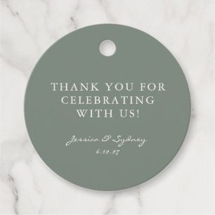Etiquetas Para Recuerdos Minimalista Dark Sage Green Script Personalizado G