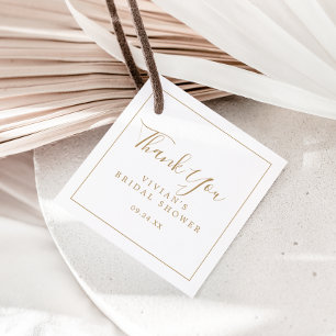 Etiquetas Para Recuerdos Minimalista ducha de novias de oro gracias