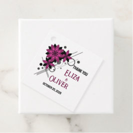 Etiquetas Para Recuerdos Minimalista elegante lujo moderno floral Borgoña