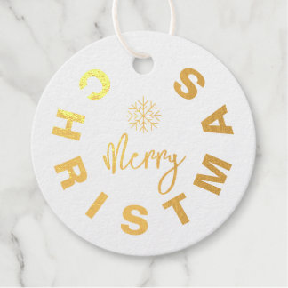 Etiquetas Para Recuerdos Minimalista moderno Feliz Navidad oro real