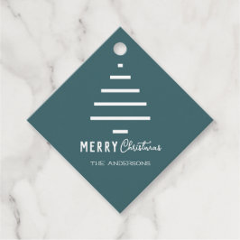 Etiquetas Para Recuerdos Minimalista moderno Feliz Navidad Pino Verde Árbol