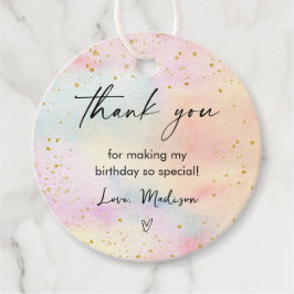 Etiquetas Para Recuerdos Minimalista Pastel Rainbow Gold Birday