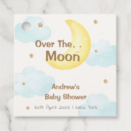 Etiquetas Para Recuerdos Minimalista por el Baby Shower lunar