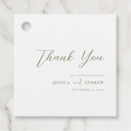 Etiquetas Para Recuerdos Minimalista Sage Verde y Blanco Simple Wedding Fav