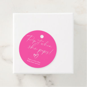 Etiquetas Para Recuerdos Minimalista simple ducha de bebé rosa