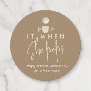 Etiquetas Para Recuerdos Minimalista y simple oso moderno Baby Shower