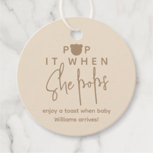 Etiquetas Para Recuerdos Minimalista y simple oso moderno Baby Shower