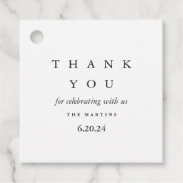 Etiquetas Para Recuerdos Mínimo Boda Blanco y Negro Gracias