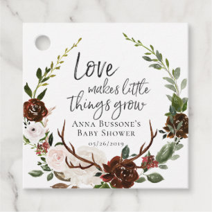Etiquetas Para Recuerdos Mira cómo crezco Favor de baby shower floral cam