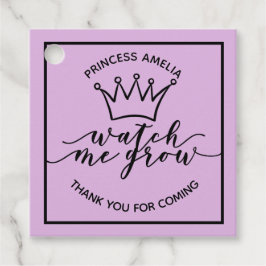 Etiquetas Para Recuerdos Mírame crecer Lilac y Black Royal Favor