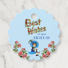 Etiquetas Para Recuerdos Mis mejores deseos para su cumpleaños Flor silvest