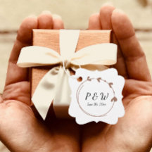 Mocha Boda Monograma de la Guirnalda Simple del Co