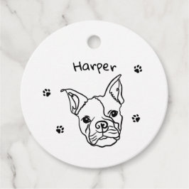 Etiquetas Para Recuerdos Moda Arte de línea de Bulldog francés: Editar tu t