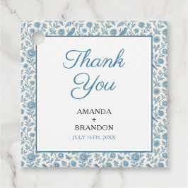 Etiquetas Para Recuerdos Moda Boda de la frontera floral Blue Toile de Jouy