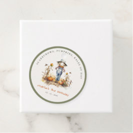 Etiquetas Para Recuerdos Moda Caída Calabaza Escarecrow Cosecha Niños Cumpl