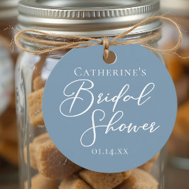 Etiquetas Para Recuerdos Moda Dusty Blue Bridal Shower Personalizada