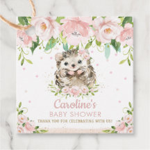 Moda Floral Rosa Hedgehog Baby Shower Gracias