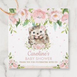 Etiquetas Para Recuerdos Moda Floral Rosa Hedgehog Baby Shower Gracias