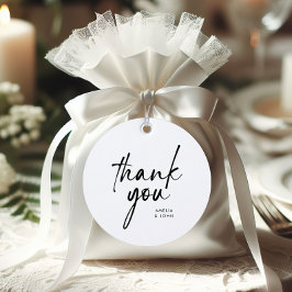 Etiquetas Para Recuerdos Moda Minimalista Black Script Elegante Gracias