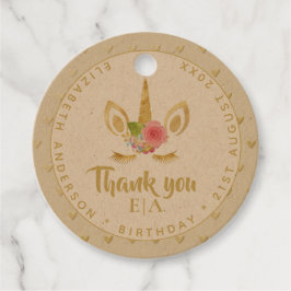 Etiquetas Para Recuerdos Moda moderna Unicornio Face Gold