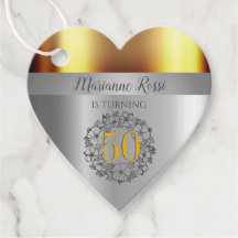 Moda Oro Y Plata Corazón Metálico
