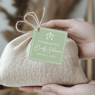 Etiquetas Para Recuerdos Moda Sage Green Toy Mobile Baby Shower