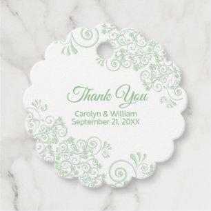 Etiquetas Para Recuerdos Moda Verde Florishes Marcas Favor de la Boda