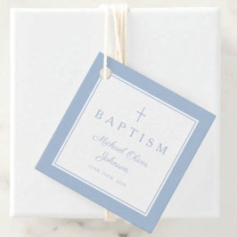 Etiquetas Para Recuerdos Modern Baby Blue Thank You Baptism