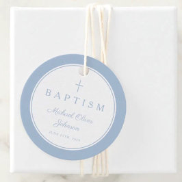 Etiquetas Para Recuerdos Modern Baby Blue Thank You Baptism