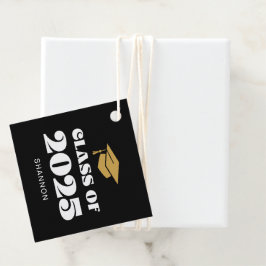 Etiquetas Para Recuerdos Modern Black Gold Class de 2025 Gracias