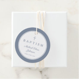 Etiquetas Para Recuerdos Modern Dusty Blue Thank You Baptism